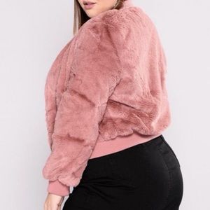 Fuax Fur Bomber Coat